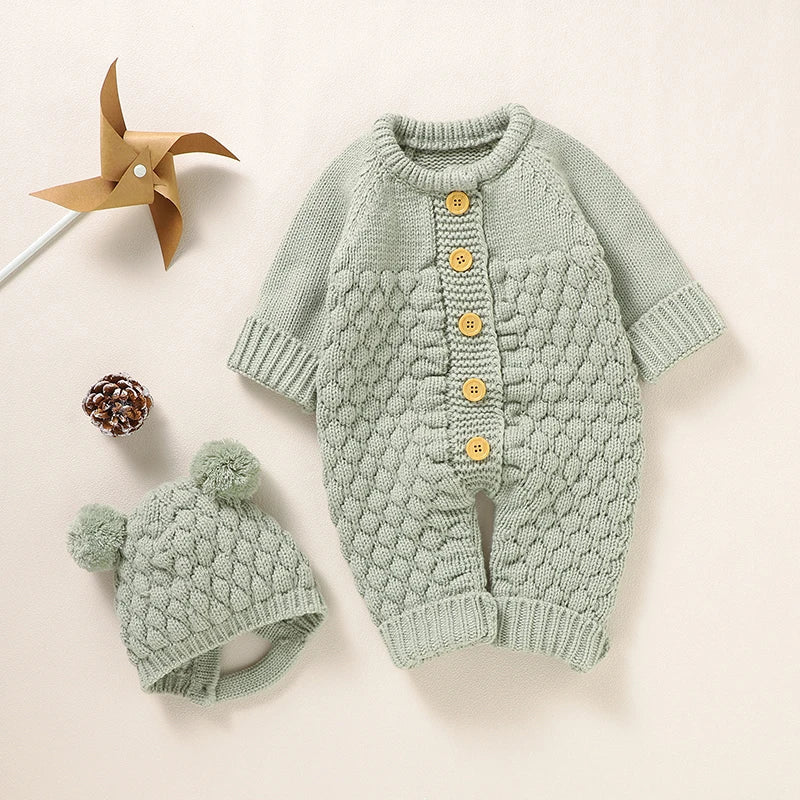 Cozy Baby Rompers Unisex Two Piece Set With Long Sleeve For Newborns - ToylandEU