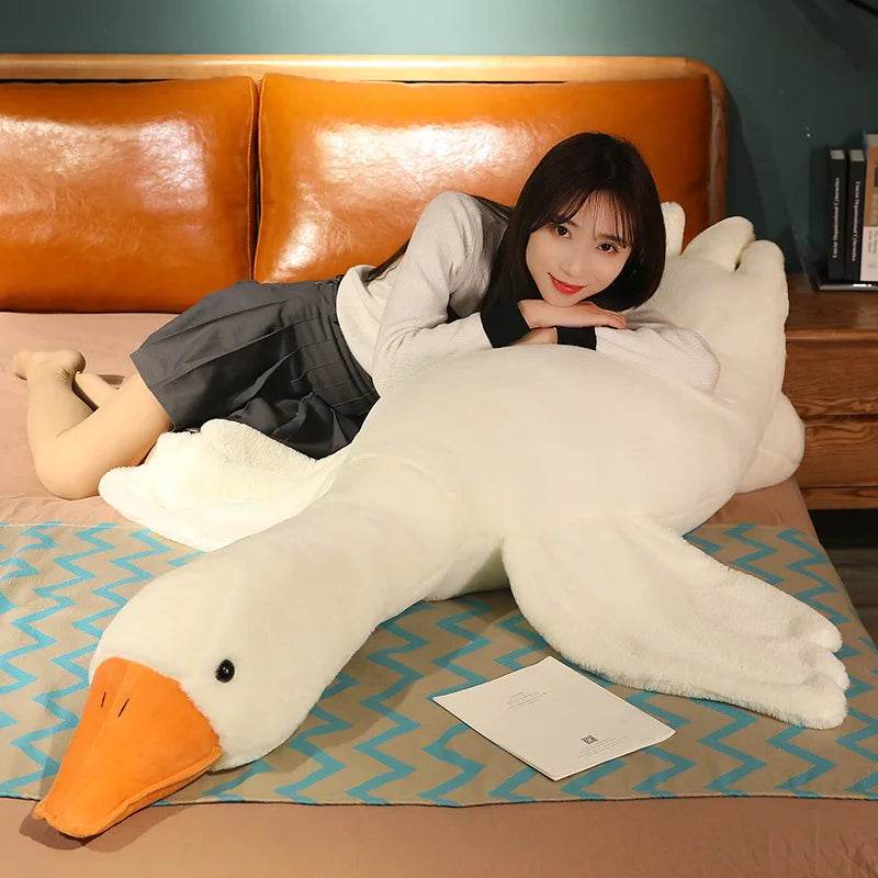 Cozy Big White Goose Plush Pillow - Perfect Comfort Toy for All Ages - ToylandEU