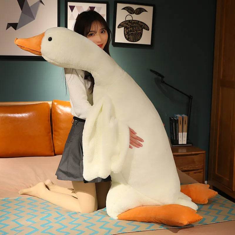 Cozy Big White Goose Plush Pillow - Perfect Comfort Toy for All Ages - ToylandEU