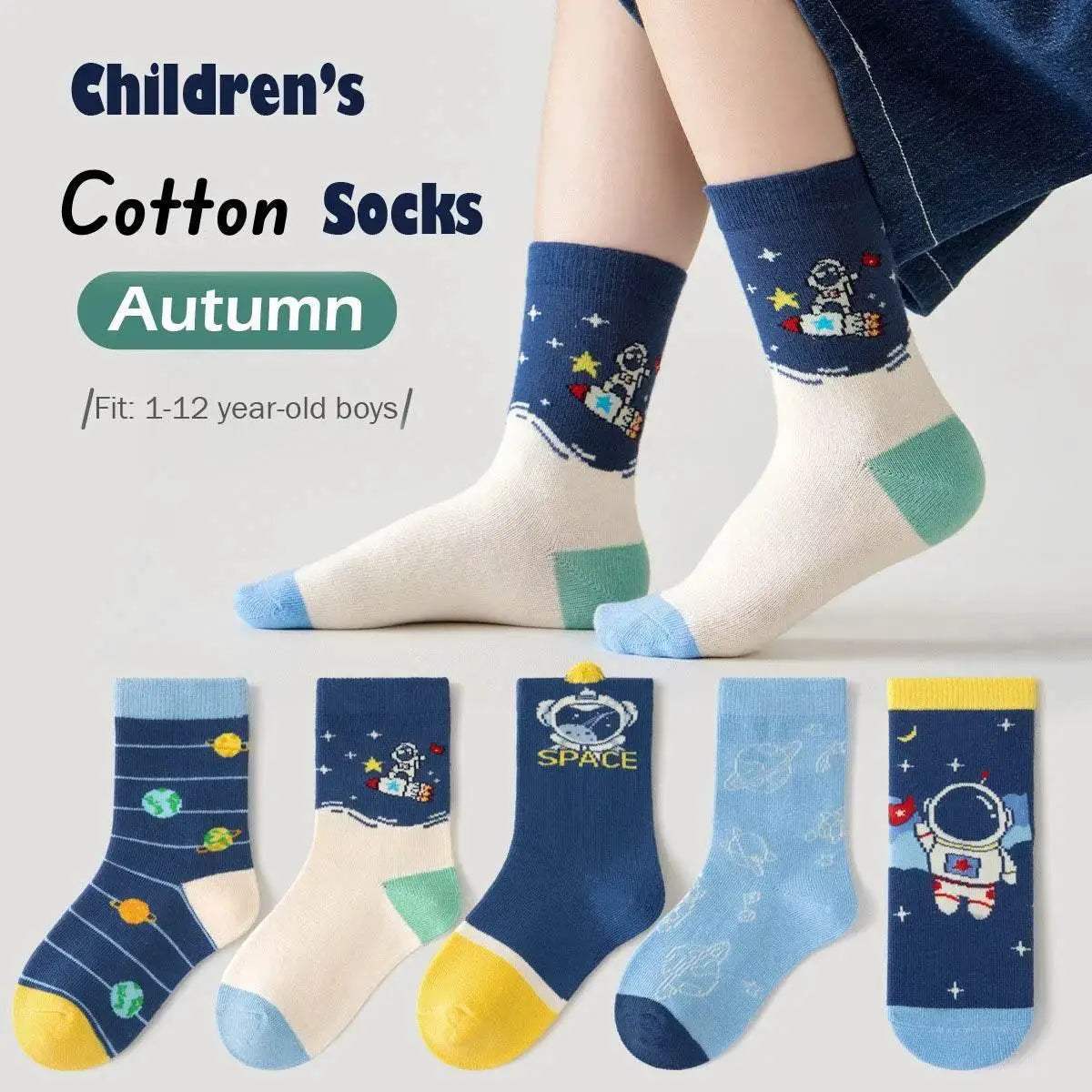  Cozy Cartoon Astronaut 3To6Y Socks Toyland EU -  ToylandEU™