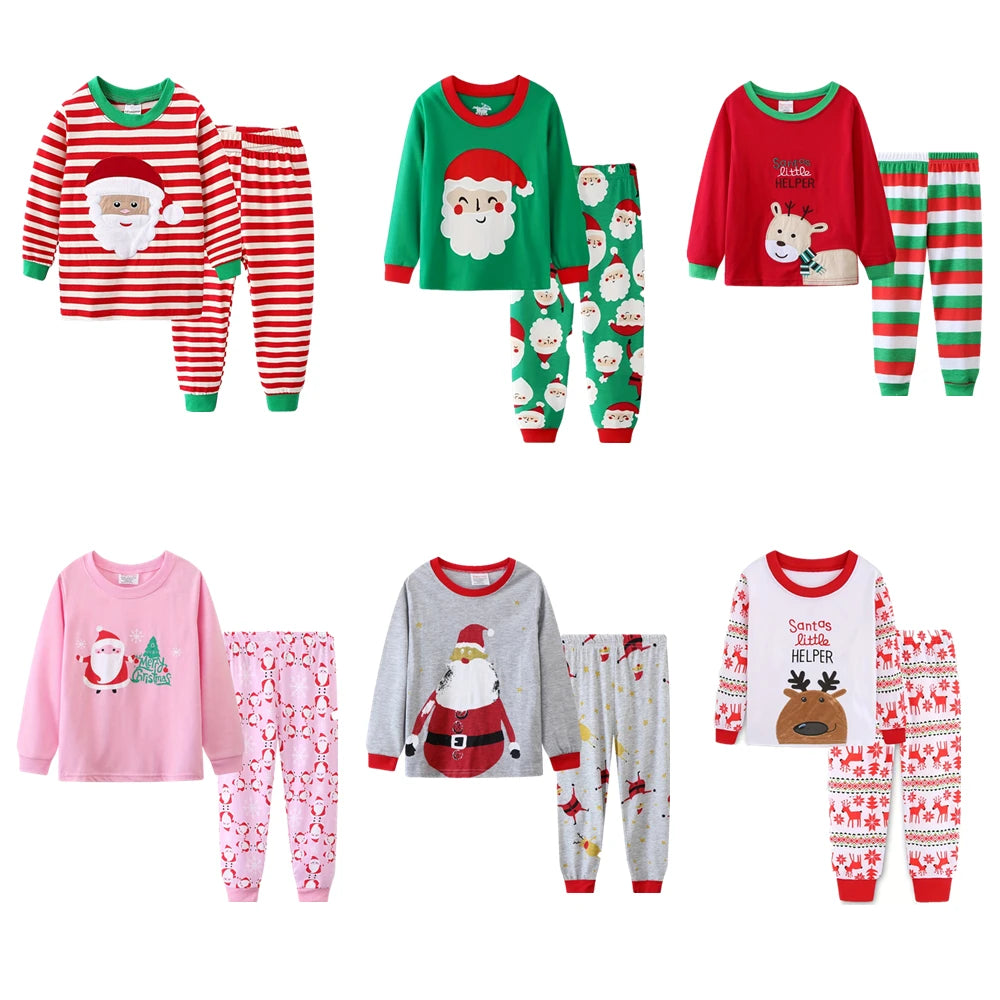 Cozy Cartoon Christmas Pajamas Set For Kids Boys 2 Piece Long Sleeve Round Neck Autumn Winter Sleepwear - ToylandEU