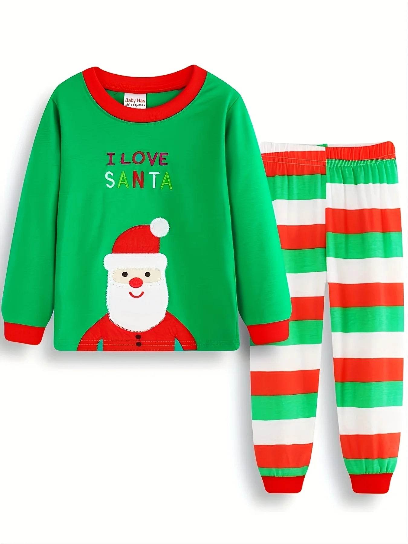 Cozy Cartoon Christmas Pajamas Set For Kids Boys 2 Piece Long Sleeve Round Neck Autumn Winter Sleepwear - ToylandEU