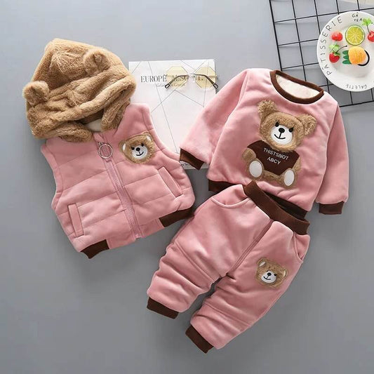 Cozy Cotton Hooded Jacket & Pants Set for Infants - Winter Warmth - ToylandEU