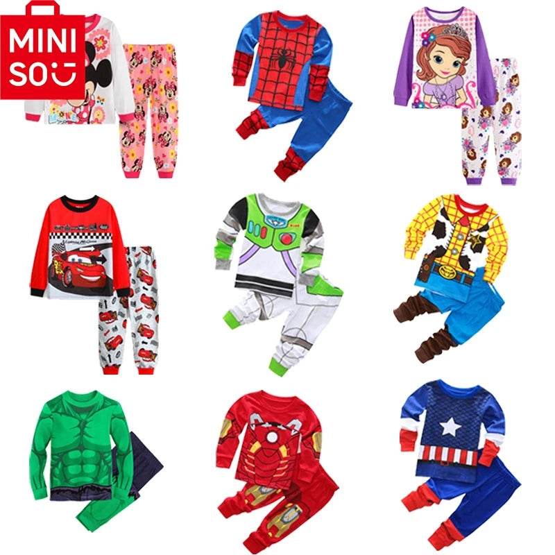 Cozy Disney Cotton Pajama Set For Unisex Kids 4 To 7 Years Long Sleeve Spring Fall - ToylandEU