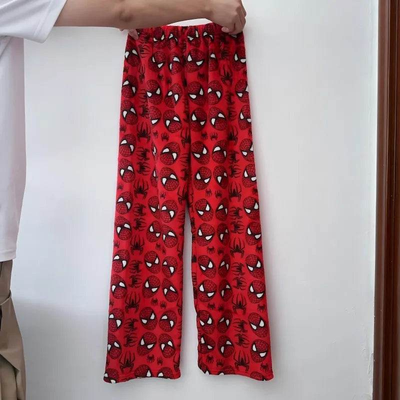 Cozy Flannel Pajama Pants Hello Kitty SpiderMan Cartoon Print Unisex Lounge Wear - ToylandEU