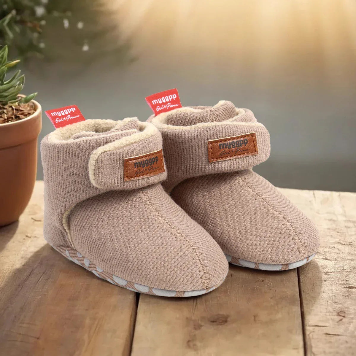 Cozy Fleece Baby Booties Non Slip Stay On Infant Slippers - ToylandEU