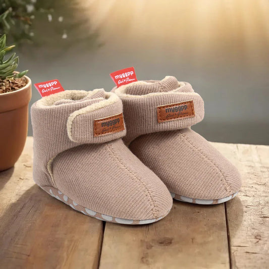 Cozy Fleece Baby Booties Non Slip Stay On Infant Slippers - ToylandEU