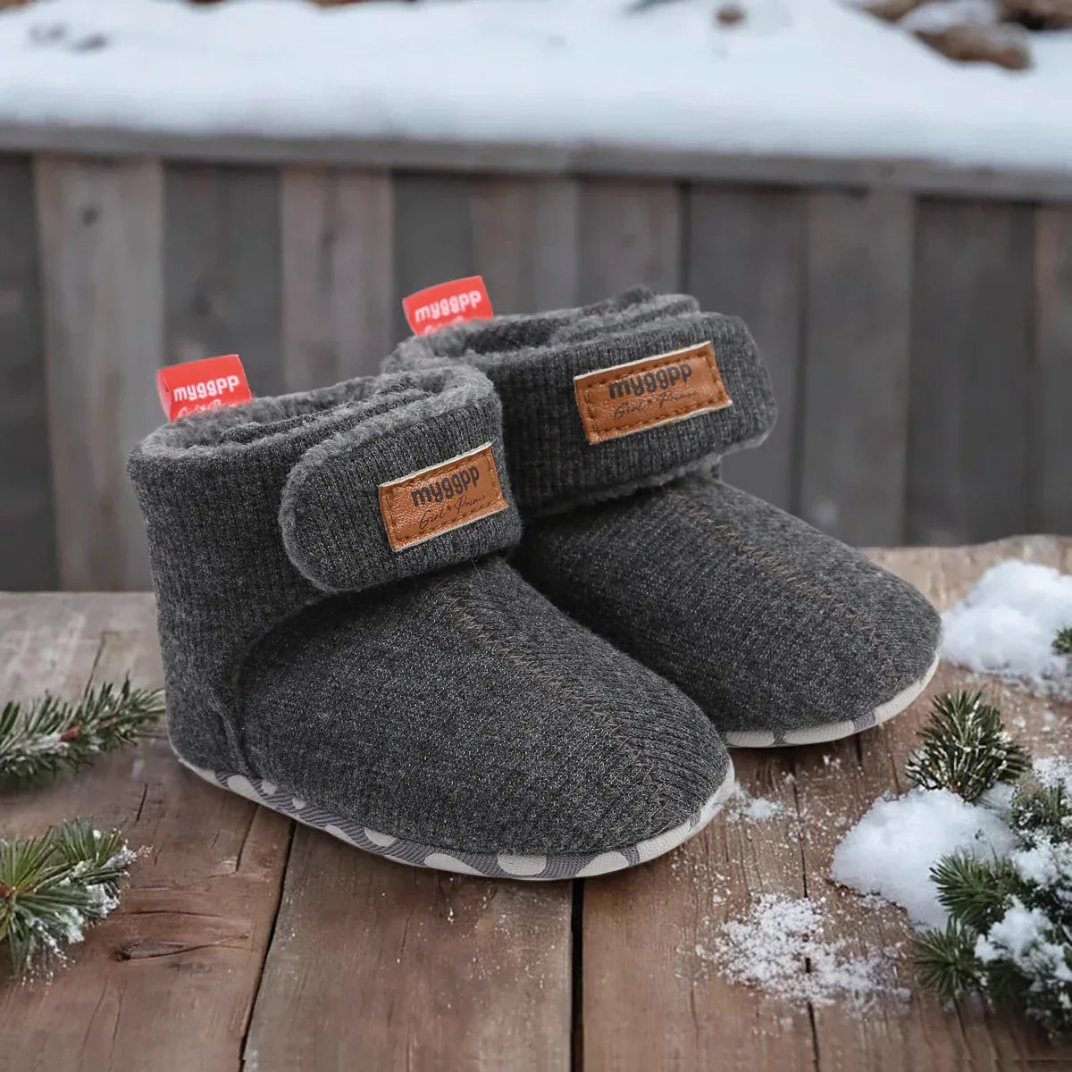 Cozy Fleece Baby Booties Non Slip Stay On Infant Slippers - ToylandEU