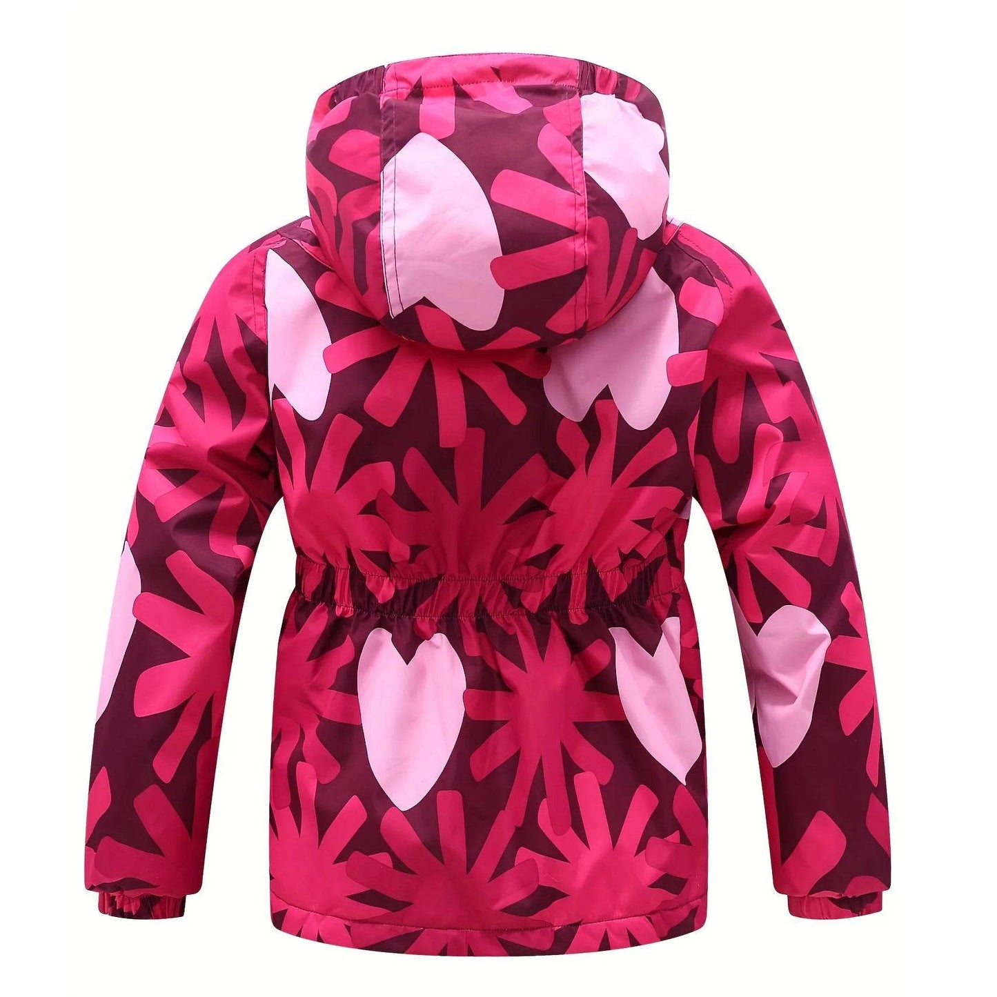 Cozy Fleece Jacket Zip Up Heart Print Girls Outdoor - ToylandEU