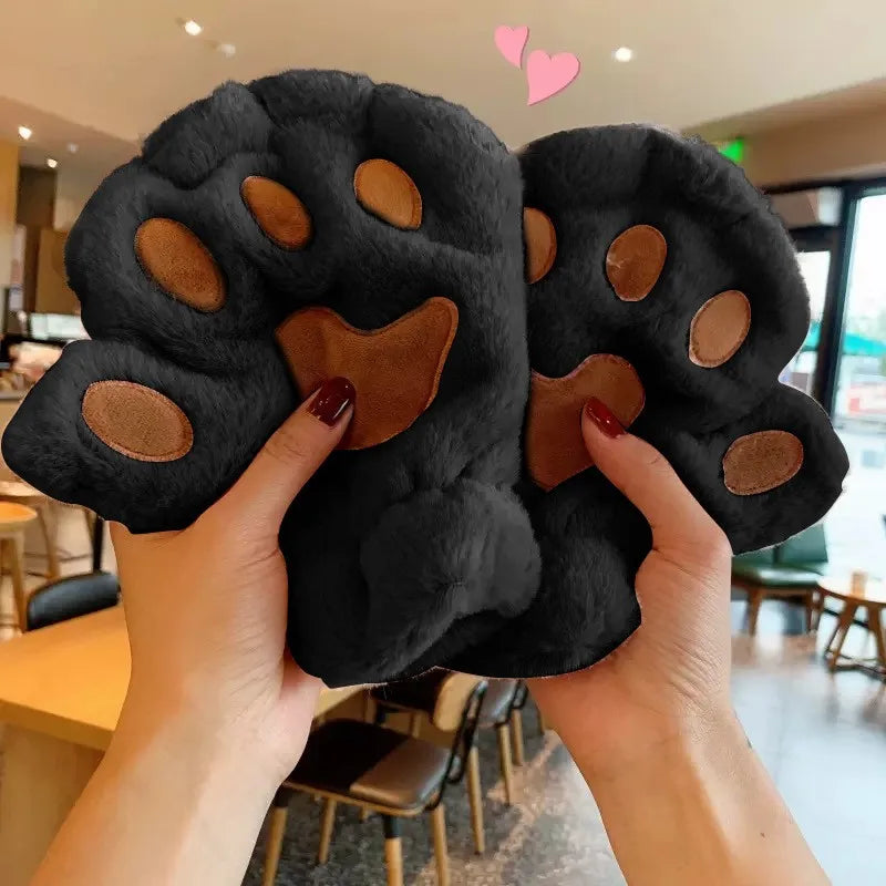 Cozy Gloves Plush Cat Paw Claw Design For Women Winter Wear - ToylandEU