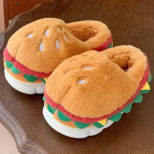  Cozy Hamburger Print Slippers 3cm Heel Toyland EU -  ToylandEU™