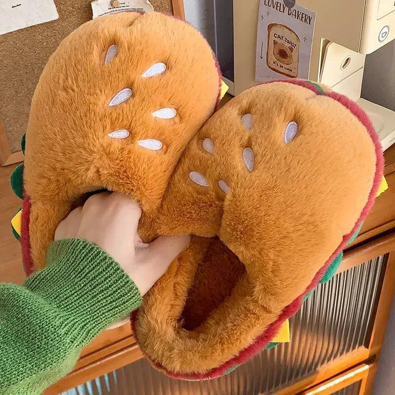  Cozy Hamburger Print Slippers 3cm Heel Toyland EU -  ToylandEU™