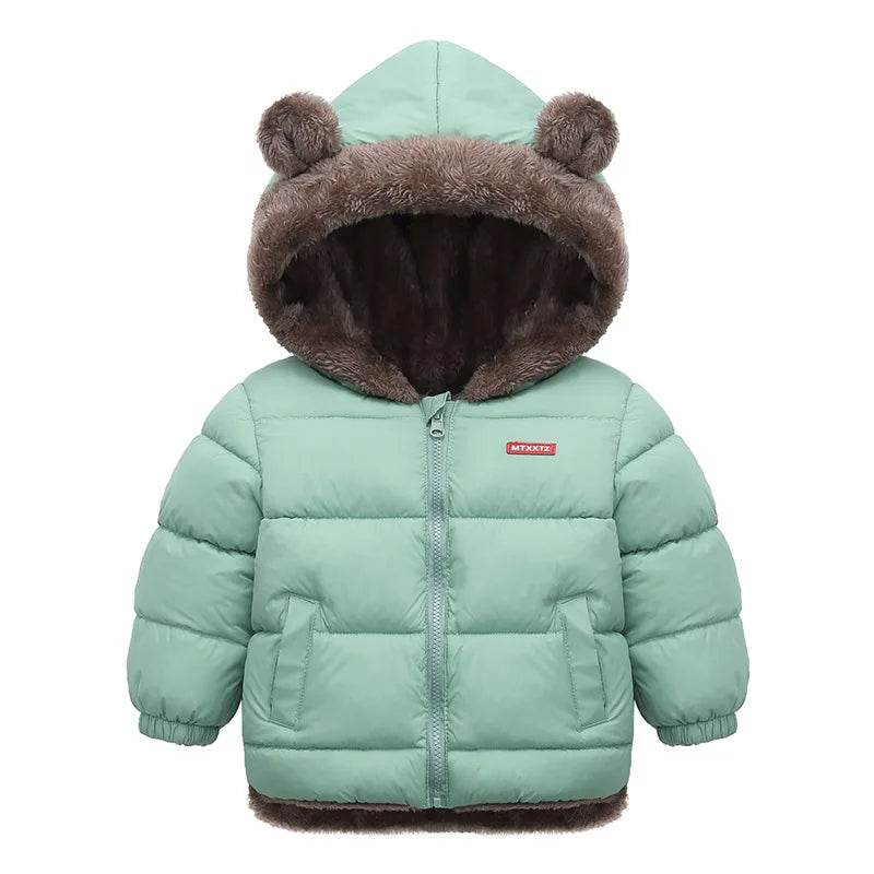 Cozy Kids Lambwool Down Coats Hooded With Cute Ears Unisex - ToylandEU
