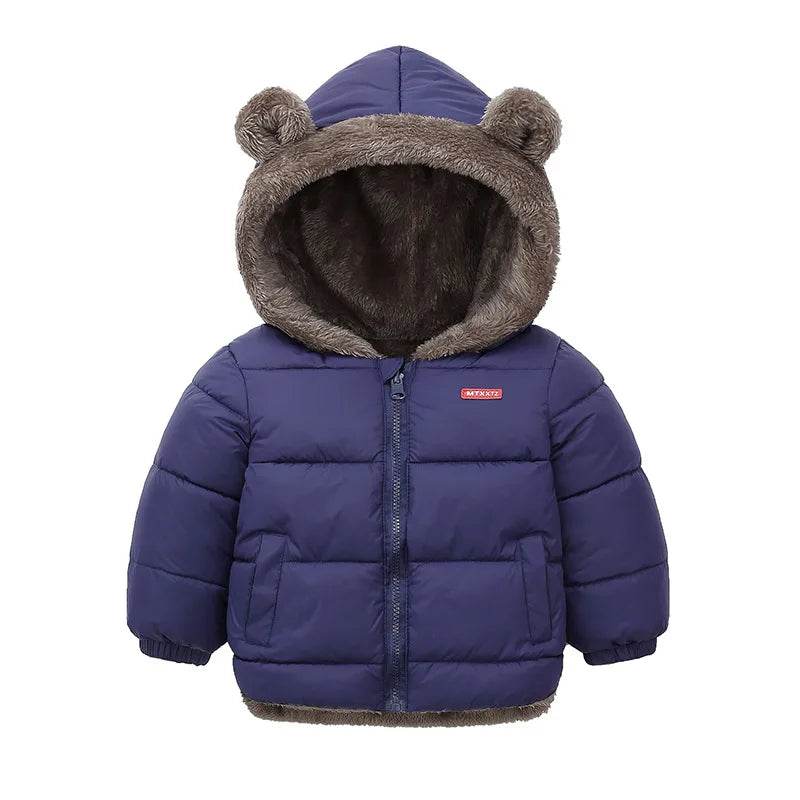 Cozy Kids Lambwool Down Coats Hooded With Cute Ears Unisex - ToylandEU