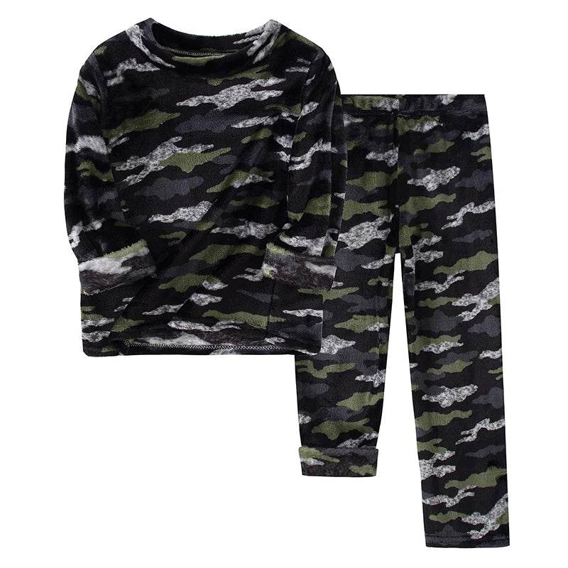 Cozy Kids Pajama Set Flannel Two Piece Unisex For Boys And Girls Suitable For Autumn And Winter Seasonal - ToylandEU