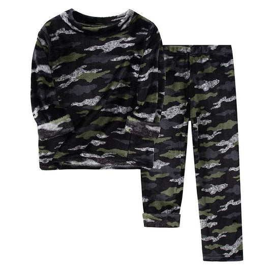 Cozy Kids Pajama Set Flannel Two Piece Unisex For Boys And Girls Suitable For Autumn And Winter Seasonal - ToylandEU