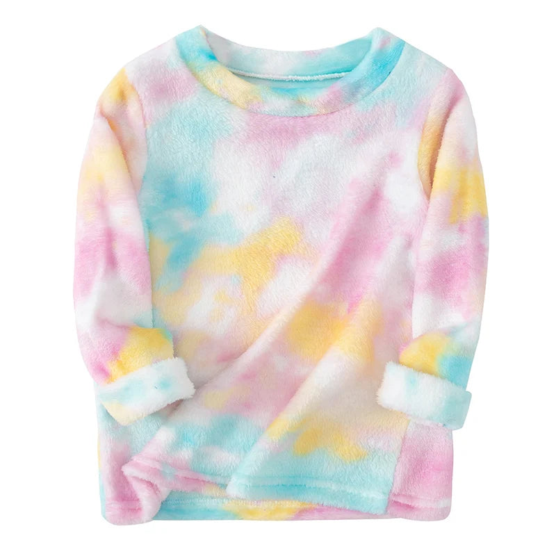 Cozy Kids Pajama Set Flannel Two Piece Unisex For Boys And Girls Suitable For Autumn And Winter Seasonal - ToylandEU