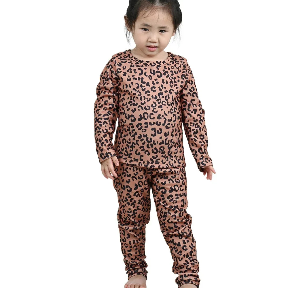 Cozy Kids Pajama Set Leopard Print Velvet For Girls - ToylandEU