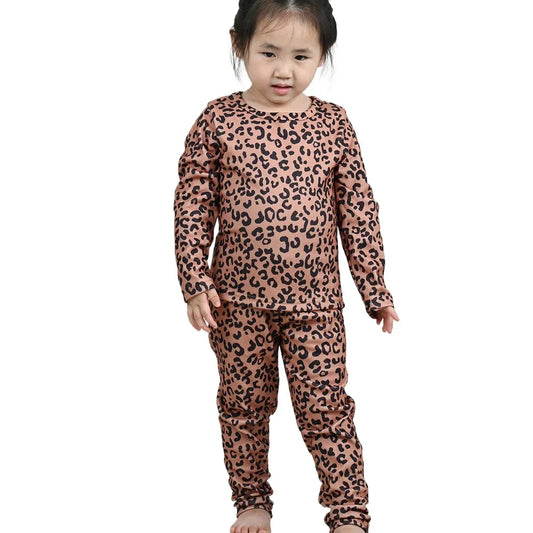 Cozy Kids Pajama Set Leopard Print Velvet For Girls - ToylandEU