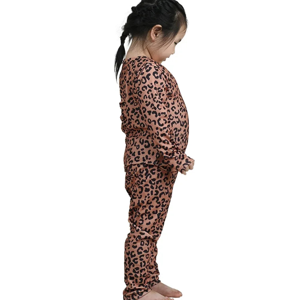 Cozy Kids Pajama Set Leopard Print Velvet For Girls - ToylandEU