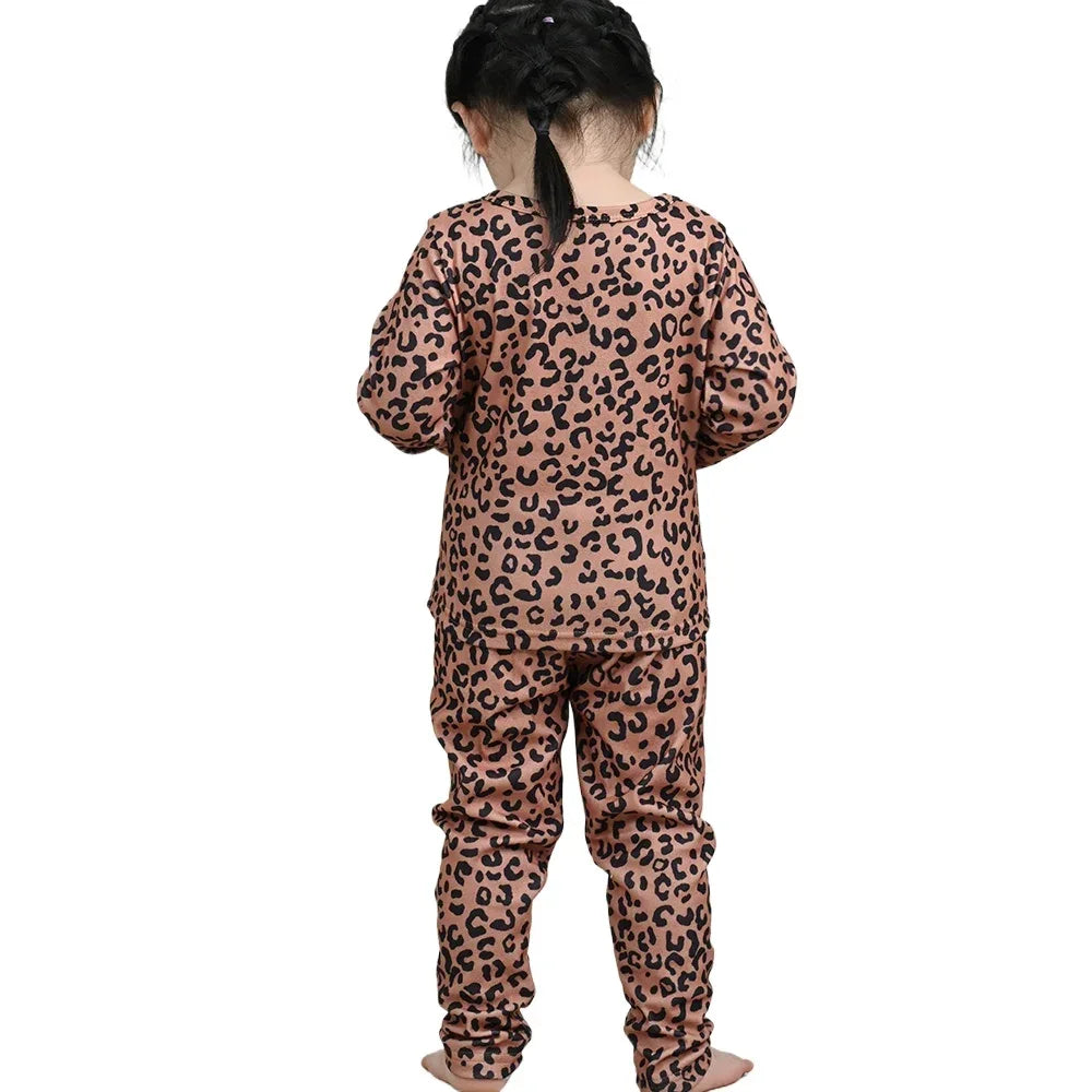 Cozy Kids Pajama Set Leopard Print Velvet For Girls - ToylandEU