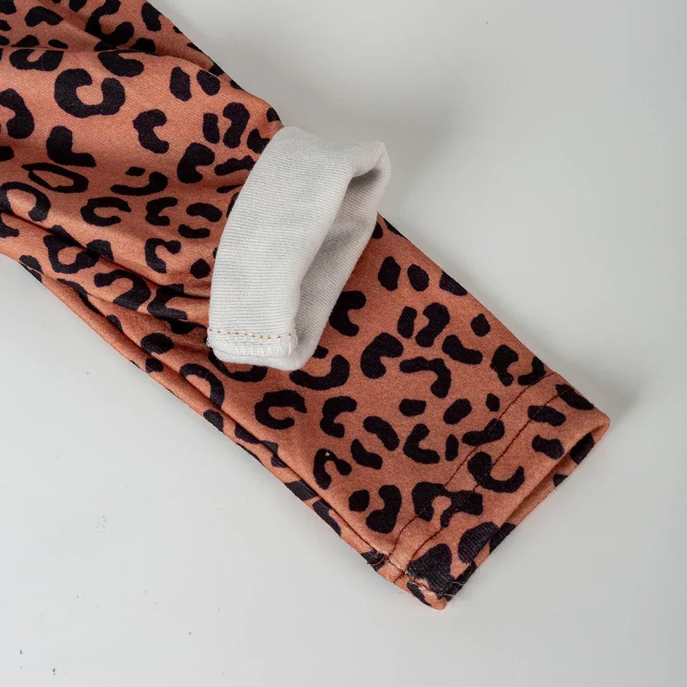 Cozy Kids Pajama Set Leopard Print Velvet For Girls - ToylandEU