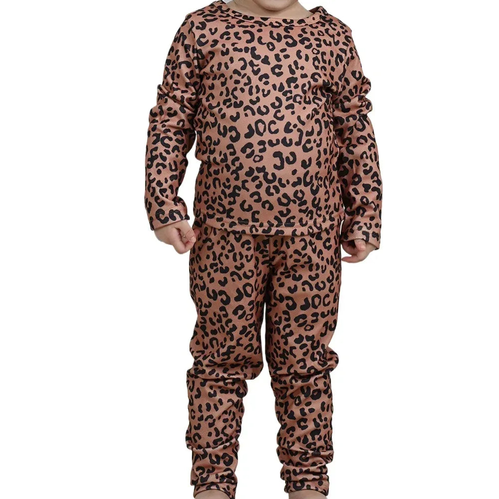 Cozy Kids Pajama Set Leopard Print Velvet For Girls - ToylandEU