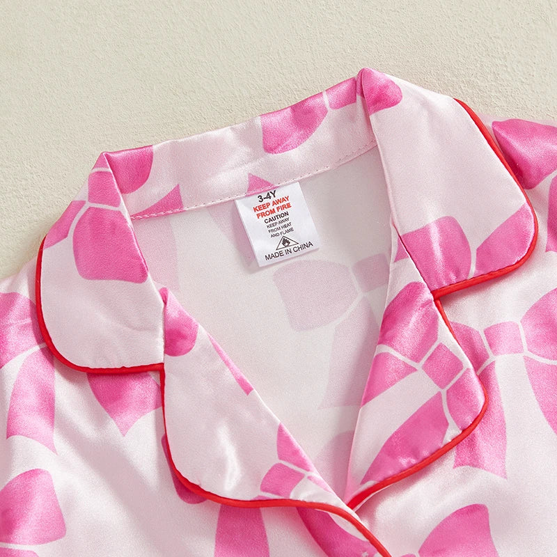 Cozy Kids Pajama Set With Lobster Polka Dot Print And Elastic Waist Shorts For Girls - ToylandEU