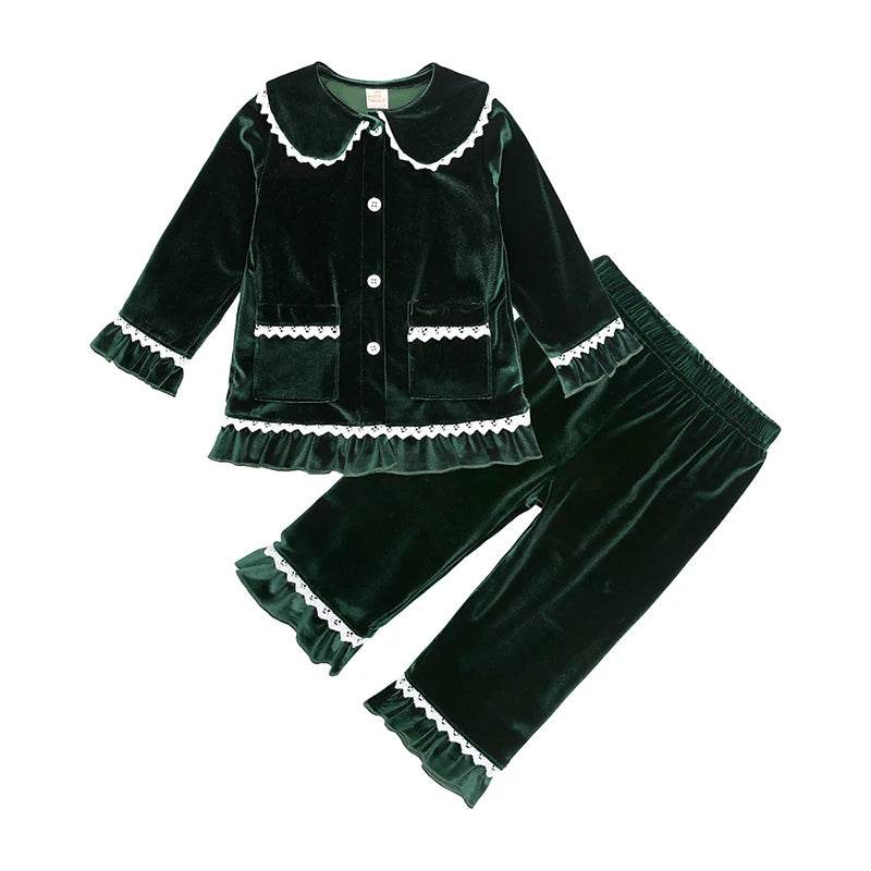 Cozy Kids Pajama Set With Velvet Warmth And Christmas Print Long Sleeve For Ages Seven To Thirteen - ToylandEU