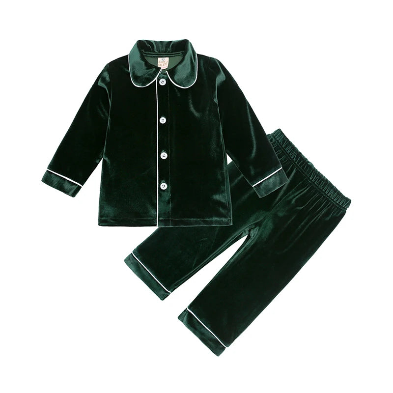 Cozy Kids Pajama Set With Velvet Warmth And Christmas Print Long Sleeve For Ages Seven To Thirteen - ToylandEU