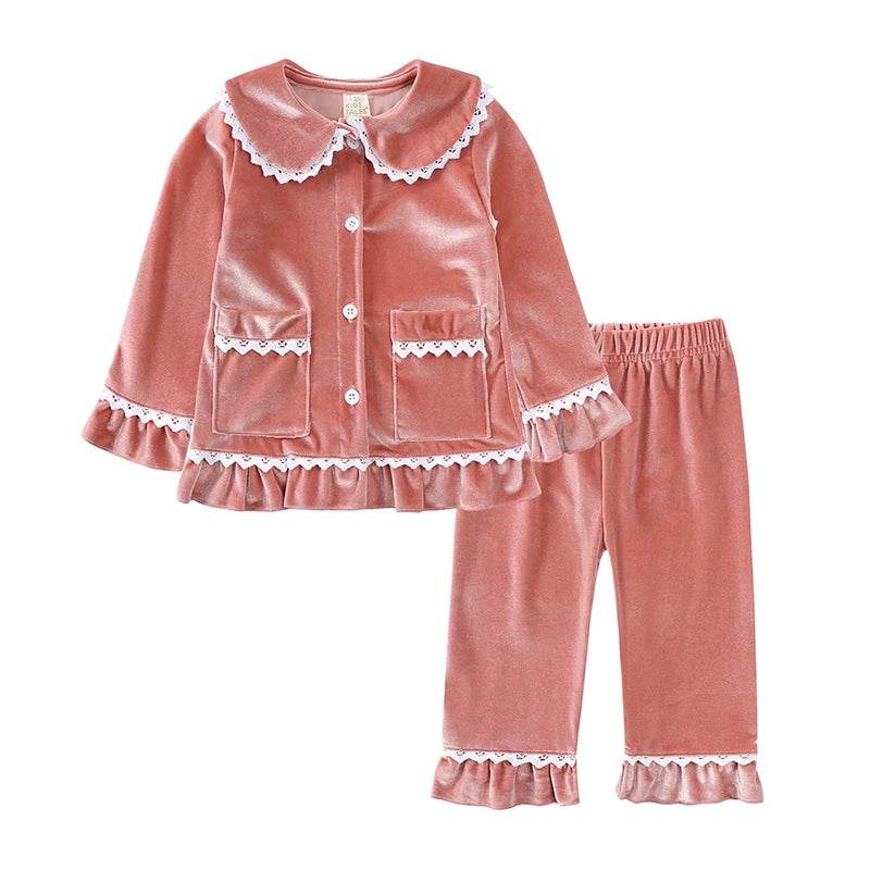 Cozy Kids Pajama Set With Velvet Warmth And Christmas Print Long Sleeve For Ages Seven To Thirteen - ToylandEU