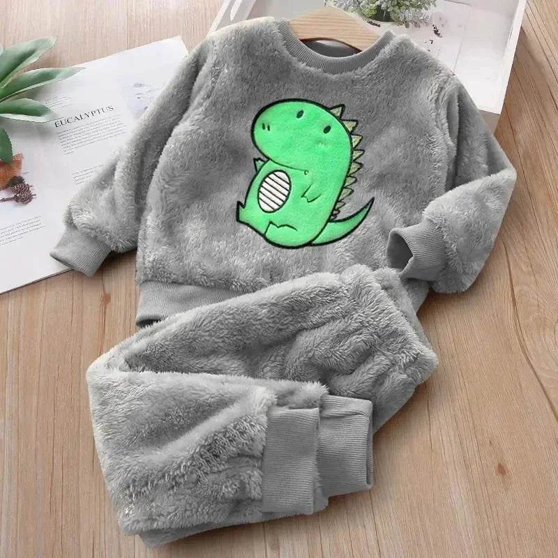 Cozy Kids Pajama Sets Bear Print Two Piece Winter Sleepwear For 4 To 6 Year Old Boys And Girls - ToylandEU