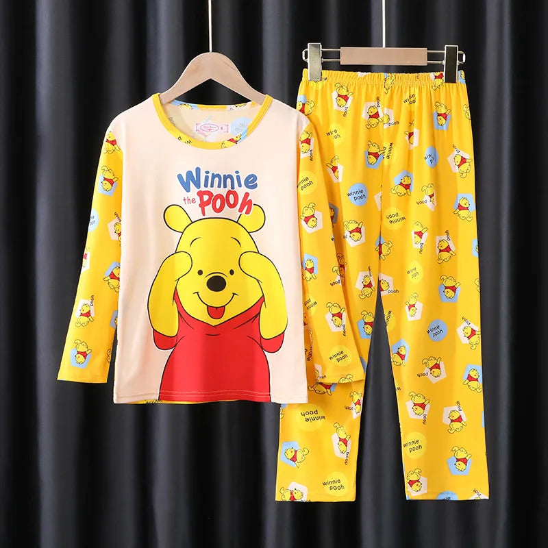 Cozy Kids Pajama Sets Disney Elsa And Pooh Print Long Sleeve For Kids Aged 7 To 13 - ToylandEU