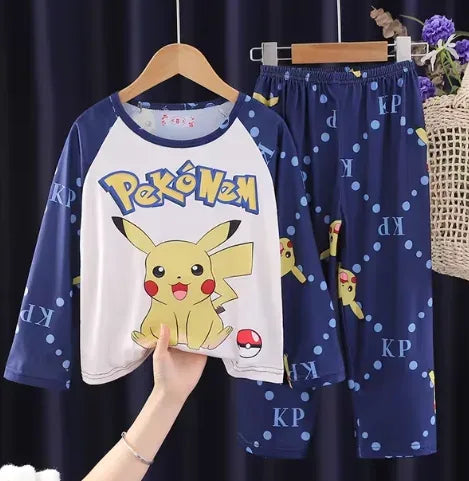 Cozy Kids Pajamas With Cartoon Pattern For Ages Four To Six - ToylandEU