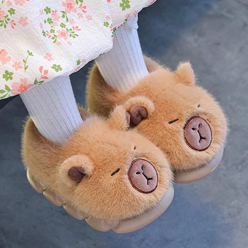 Cozy Kids Slippers Capybara Cartoon Design Non Slip For Boys And Girls Winter - ToylandEU