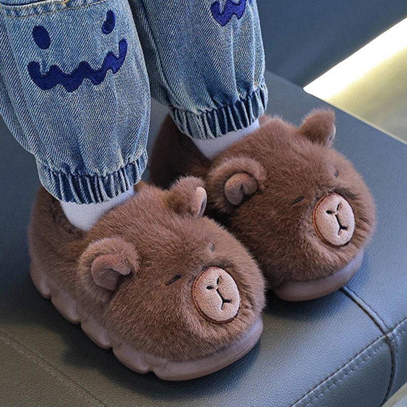 Cozy Kids Slippers Capybara Cartoon Design Non Slip For Boys And Girls Winter - ToylandEU