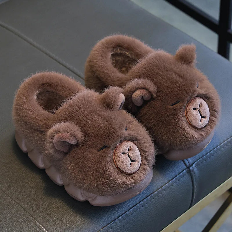 Cozy Kids Slippers Capybara Cartoon Design Non Slip For Boys And Girls Winter - ToylandEU