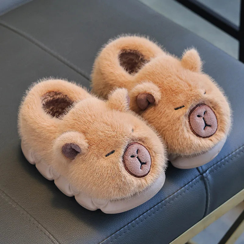 Cozy Kids Slippers Capybara Cartoon Design Non Slip For Boys And Girls Winter - ToylandEU