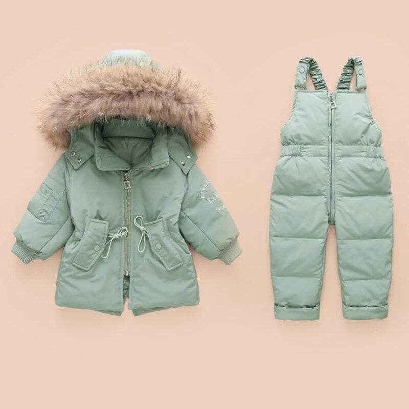 Cozy Kids Winter Coat Set with Real Fur Hood - Stylish 2-Piece Costume - ToylandEU