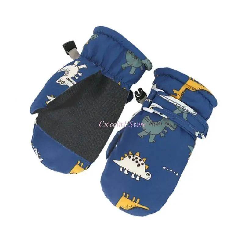 Cozy Kids Winter Gloves Cartoon Dinosaur Print Unisex - ToylandEU