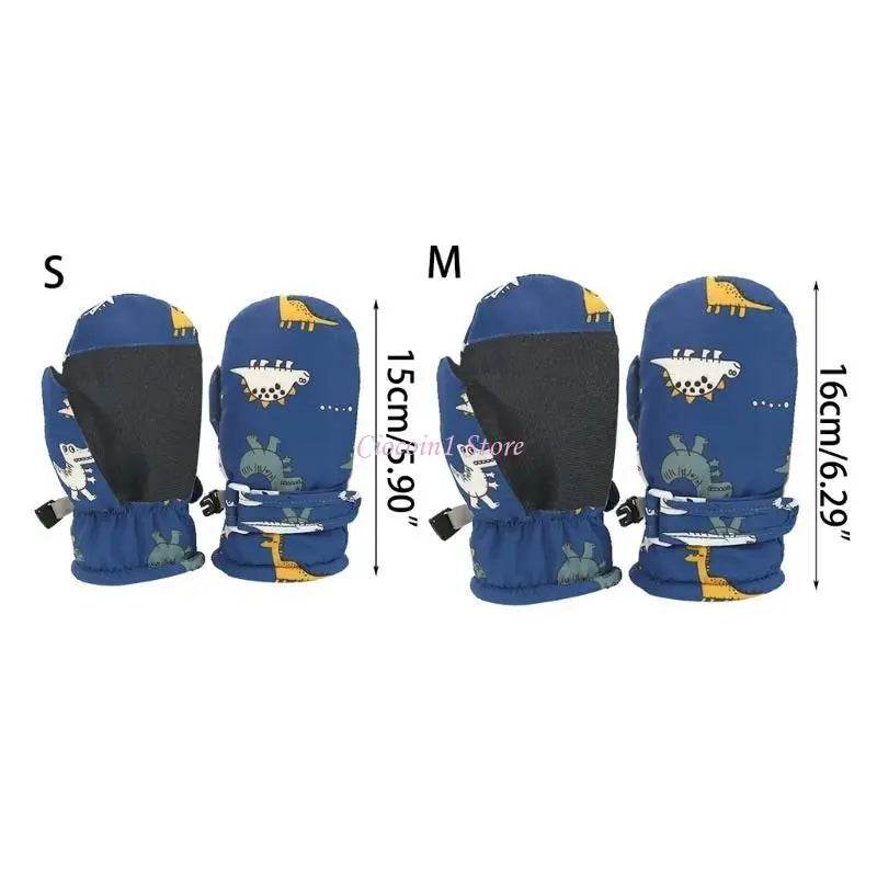 Cozy Kids Winter Gloves Cartoon Dinosaur Print Unisex - ToylandEU