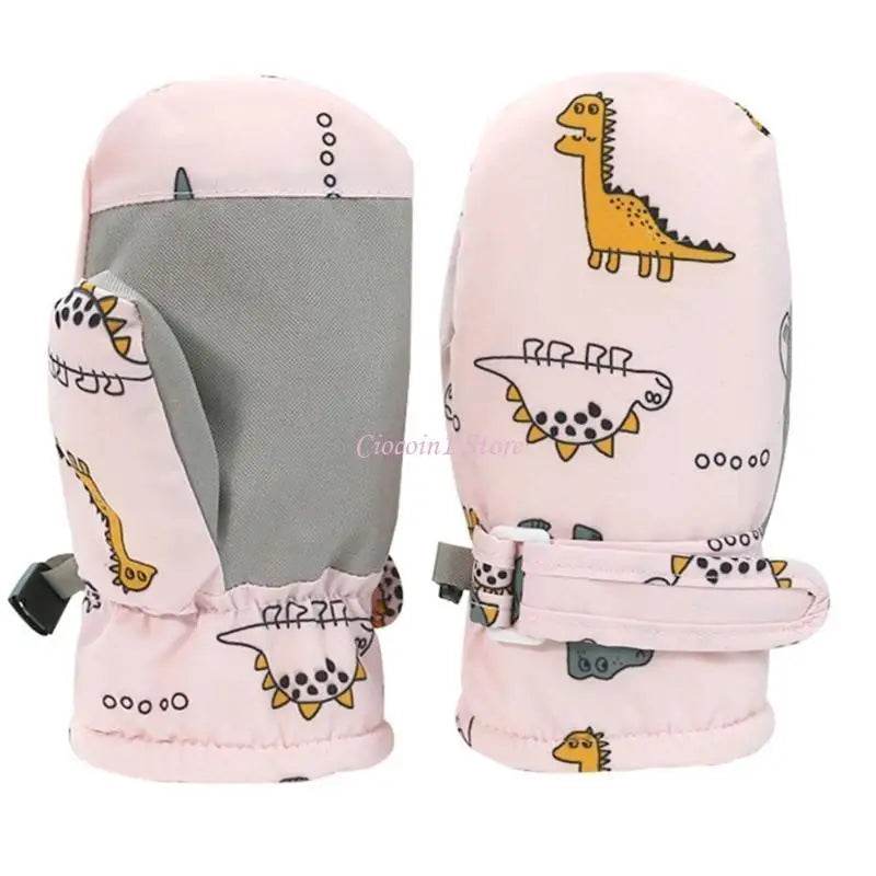 Cozy Kids Winter Gloves Cartoon Dinosaur Print Unisex - ToylandEU