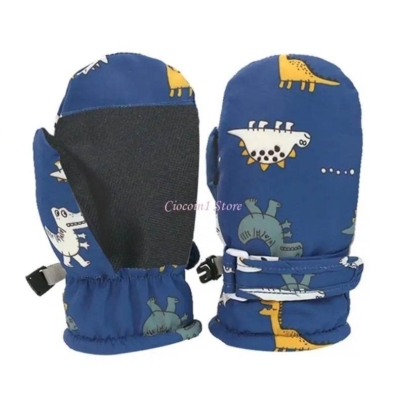 Cozy Kids Winter Gloves Cartoon Dinosaur Print Unisex - ToylandEU