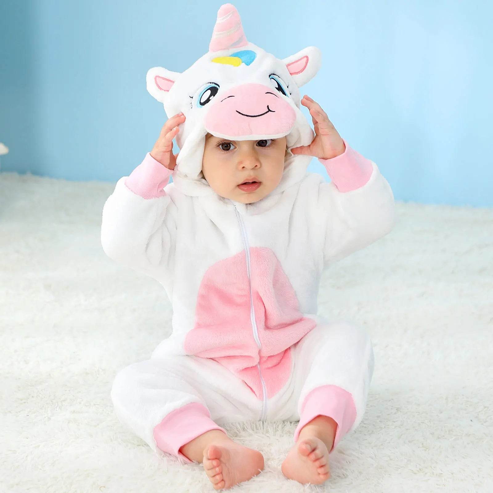 Cozy Kigurumi Pajamas Dinosaur Unicorn Cat Monkey Kids - ToylandEU