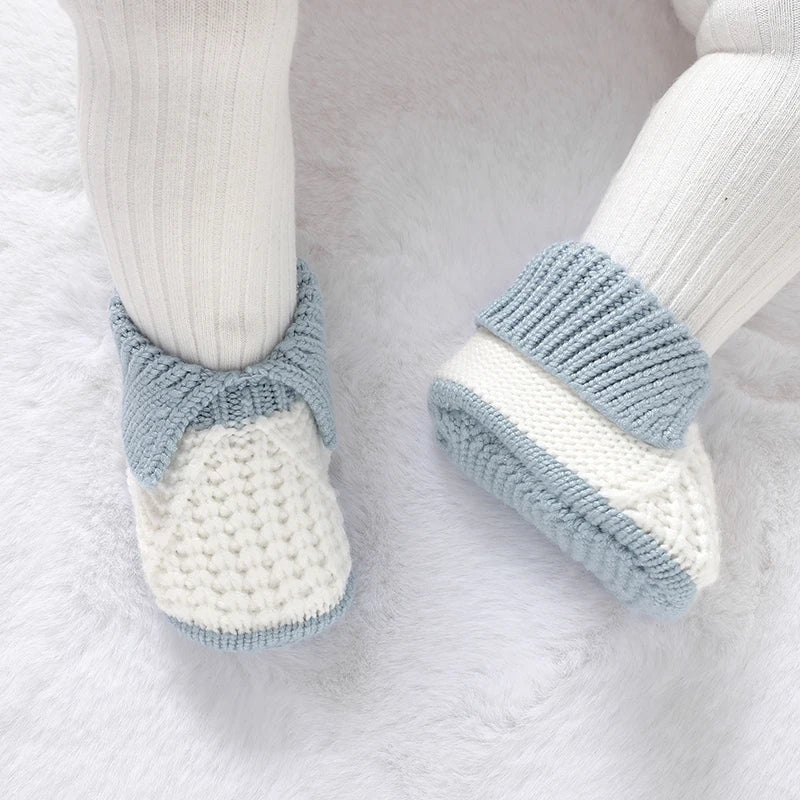 Cozy Knit Baby Shoes Unisex 0-18 Months Slip On Booties - ToylandEU