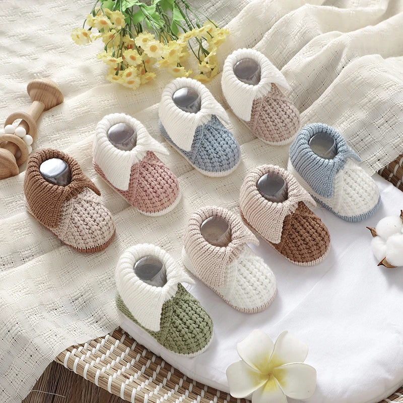 Cozy Knit Baby Shoes Unisex 0-18 Months Slip On Booties - ToylandEU