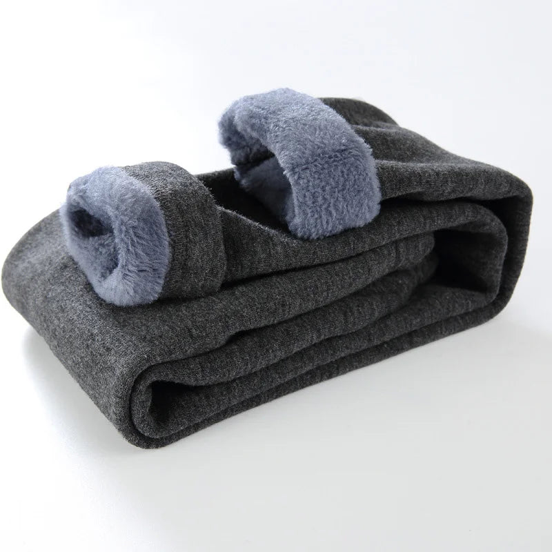 Cozy Leggings Soft Thickened Warm Fabric With Elastic Waist In Solid Color For Autumn Winter Girls - ToylandEU