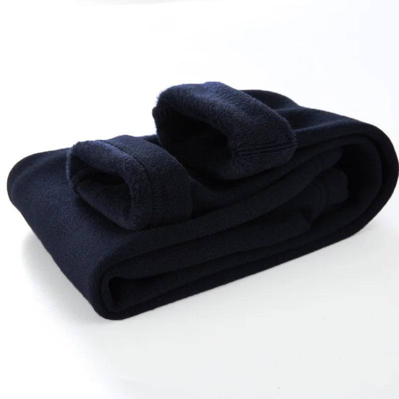 Cozy Leggings Soft Thickened Warm Fabric With Elastic Waist In Solid Color For Autumn Winter Girls - ToylandEU