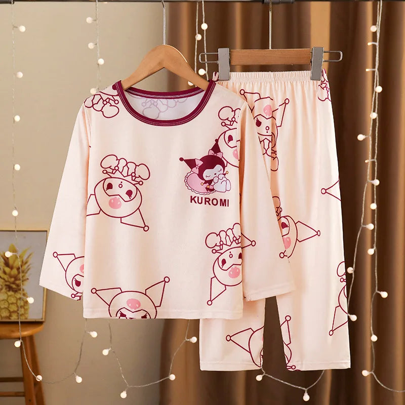 Cozy Long Sleeve Cartoon Print Pajamas For Ages 4 To 6 Year Old Kids Sleepwear For Spring Autumn - ToylandEU