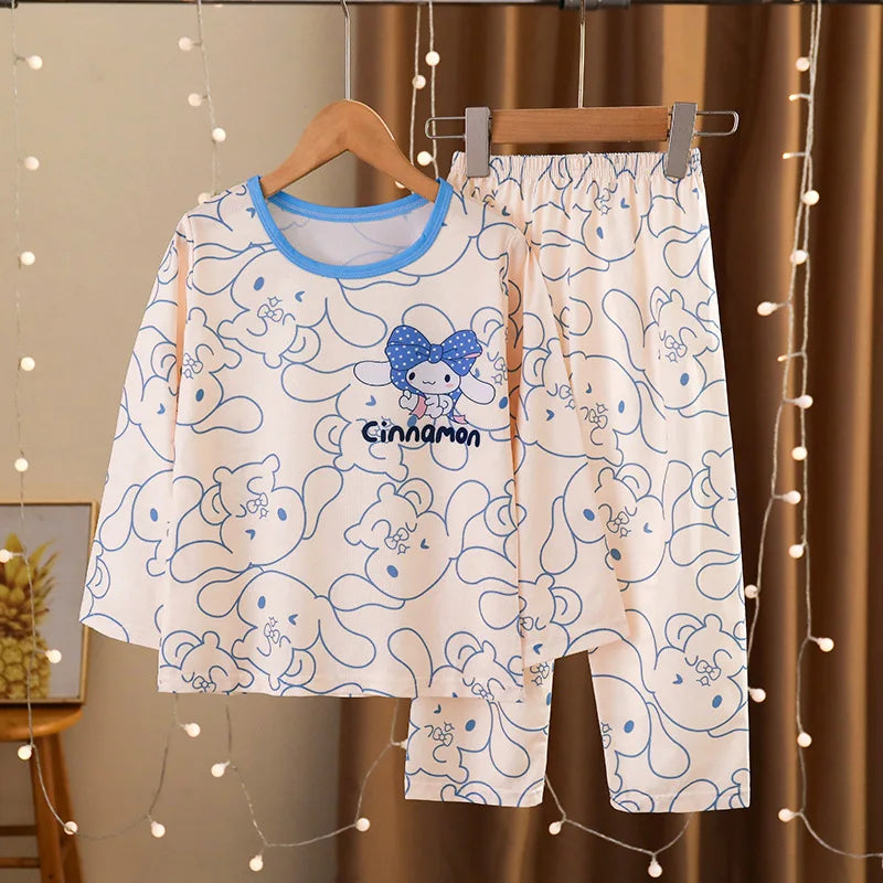 Cozy Long Sleeve Cartoon Print Pajamas For Ages 4 To 6 Year Old Kids Sleepwear For Spring Autumn - ToylandEU